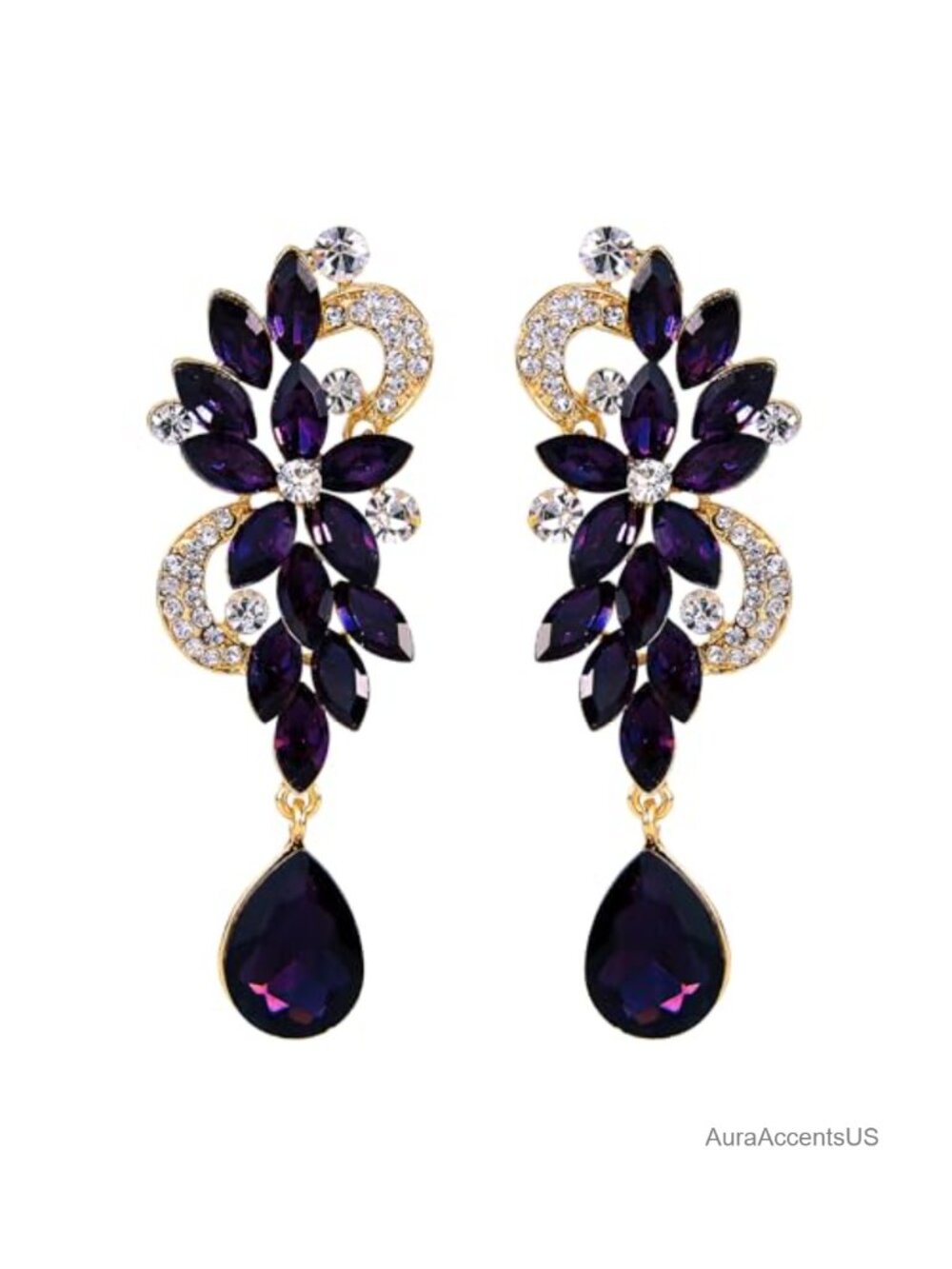 Crystal Chandelier Teardrop Dangle Earrings Wedding Bridal Bling